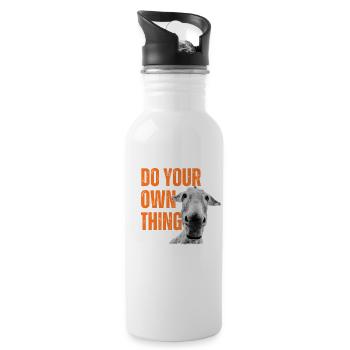 Esel - do your own thing - Trinkflasche mit integriertem Trinkhalm - Weiß - Rechts