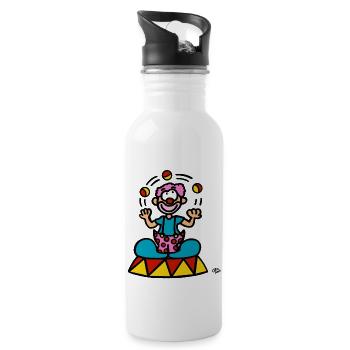 Un clown - Gourde avec paille intégrée - blanc - Droite