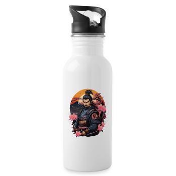 Samurai Japan Cherry - Water bottle with straw - white - Right