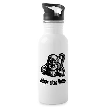 Böser Alter Mann Lustiger Opa Spruch Großvater - Trinkflasche mit integriertem Trinkhalm - Weiß - Rechts