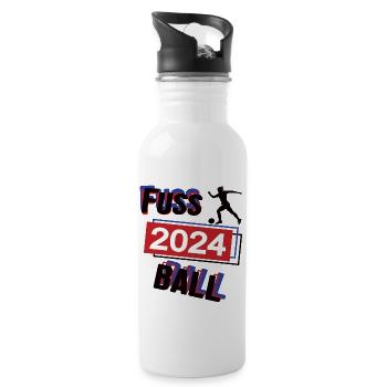 Fussball Spielerin Team Turnier Mannschaft 2024 - Trinkflasche mit integriertem Trinkhalm - Weiß - Rechts
