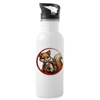 Starting school in style: Fuchs for school beginners - Water bottle with straw - white - Right