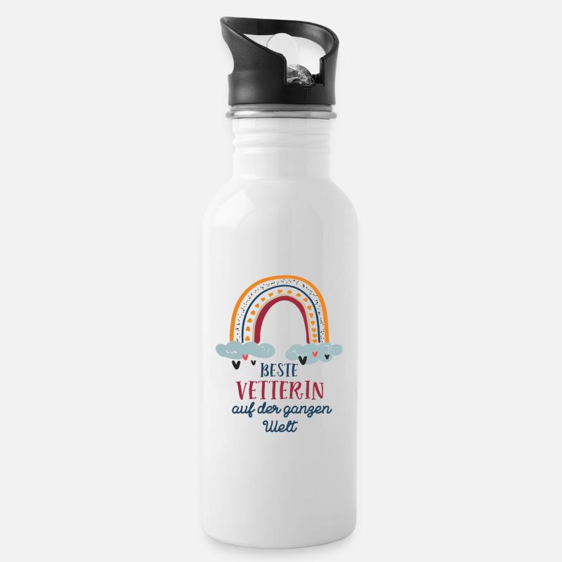 Beste Vetterin Mädchen Cousine Base Cousinen - Trinkflasche mit integriertem Trinkhalm - Weiß