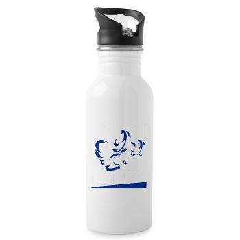 I Workout So I Can Eat Garbage Fitness Gym Racoon - Trinkflasche mit integriertem Trinkhalm - Weiß - Rechts