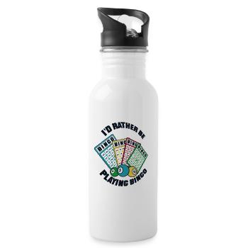 I'd Rather Be Playing Bingo Professional Caller - Water bottle with straw - white - Right