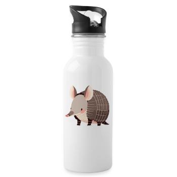 Armadillo Gürteltiere Gürteltier - Trinkflasche mit integriertem Trinkhalm - Weiß - Rechts