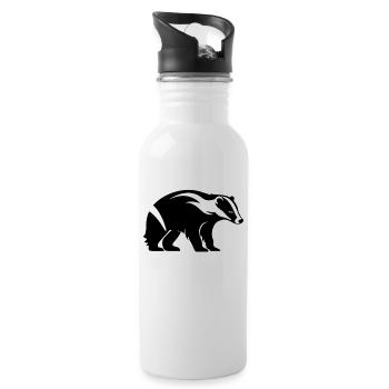 Badger Dachse Dachs - Trinkflasche mit integriertem Trinkhalm - Weiß - Rechts