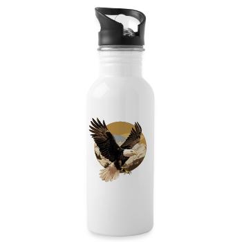 Pygargue à tête blanche Weißkopfseeadler - Gourde avec paille intégrée - blanc - Droite