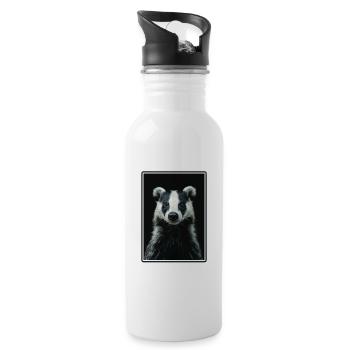 Badger Dachse Dachs - Trinkflasche mit integriertem Trinkhalm - Weiß - Rechts