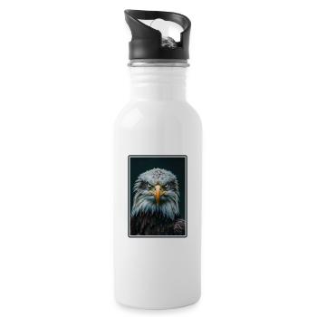Pygargue à tête blanche Weißkopfseeadler - Gourde avec paille intégrée - blanc - Droite