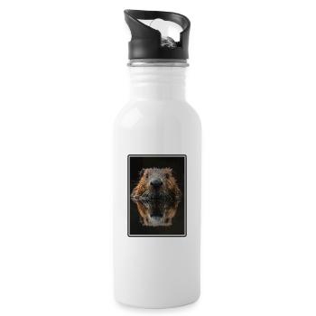 Beaver Biber - Gourde avec paille intégrée - blanc - Droite