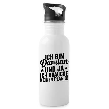 First name Damian - Water bottle with straw - white - Right