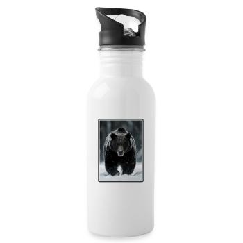 Bear Bären Bär - Trinkflasche mit integriertem Trinkhalm - Weiß - Rechts
