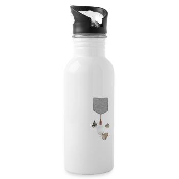 Papillon de nuit attiré par l’ampoule suspendue à la poche - Gourde avec paille intégrée - blanc - Droite