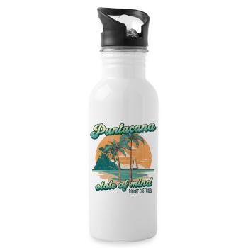 puntacana État d’ Vintage Plage - Gourde avec paille intégrée - blanc - Droite