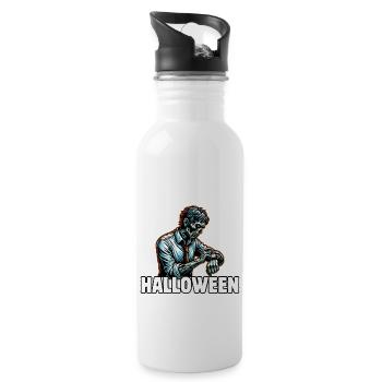 Waiting For Halloween - Water bottle with straw - white - Right