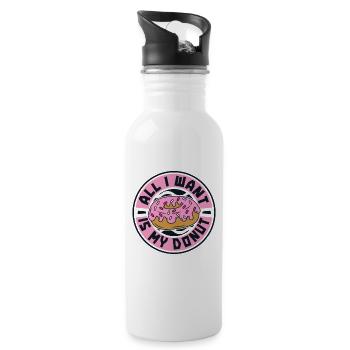 Alles, was ich will, ist mein Donut-Donut-Maker glasiert - Trinkflasche mit integriertem Trinkhalm - Weiß - Rechts