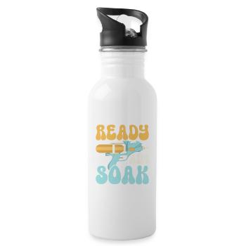 Ready Aim Soak Water Fun Summer Squirt Gun - Water bottle with straw - white - Right