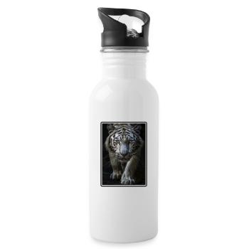 White Tiger Weiße Tiger Weißer Tiger - Water bottle with straw - white - Right