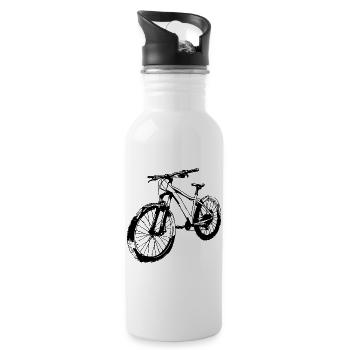 Dessin cycliste - Gourde avec paille intégrée - blanc - Droite