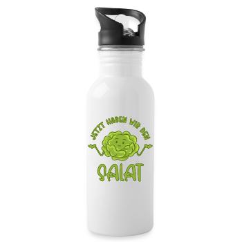Maintenant, nous avons la salade - Gourde avec paille intégrée - blanc - Droite