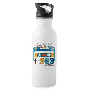 61st Birthday Original August 1963 Cassette 1963 - Water bottle with straw - white - Right