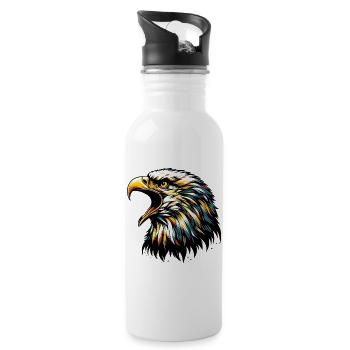 Adler - Trinkflasche mit integriertem Trinkhalm - Weiß - Rechts