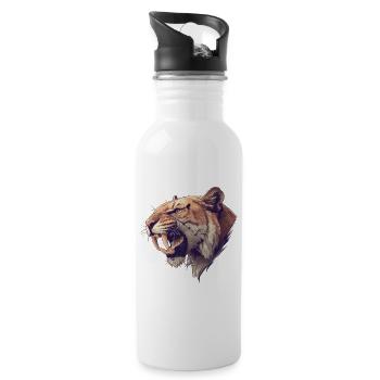 Saber-Toothed Tiger Sabertooth Tiger - Water bottle with straw - white - Right
