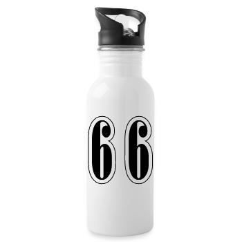 66 Symbole numérique - Gourde avec paille intégrée - blanc - Droite