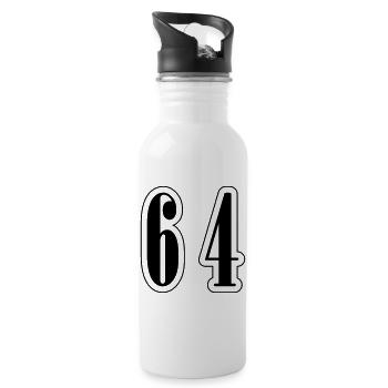 64 Symbole numérique - Gourde avec paille intégrée - blanc - Droite