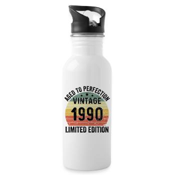 Vieilli à la perfection Vintage 1990 Edition Limitée - Gourde avec paille intégrée - blanc - Droite