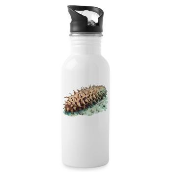 Sea Cucumber Seegurken Seegurke - Trinkflasche mit integriertem Trinkhalm - Weiß - Rechts