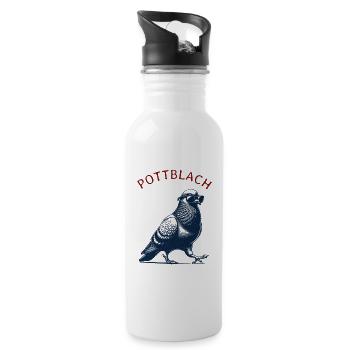 Pottblach Ruhrpott Taube - Trinkflasche mit integriertem Trinkhalm - Weiß - Rechts