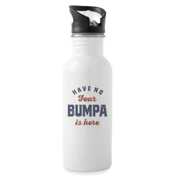 Keine Angst, Bumpa ist da - Großelterntag - Trinkflasche mit integriertem Trinkhalm - Weiß - Rechts