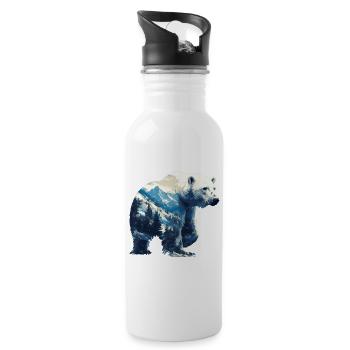 Polar Bear Eisbären Eisbär - Trinkflasche mit integriertem Trinkhalm - Weiß - Rechts
