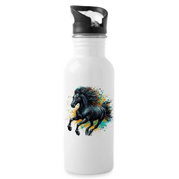 Horse - Water bottle with straw - white - Right