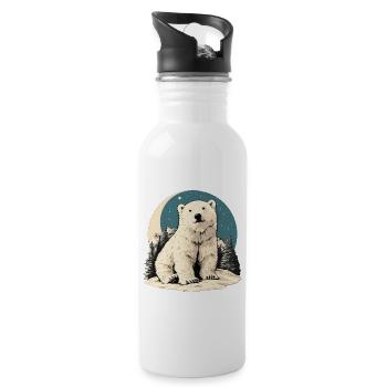 Polar Bear Eisbären Eisbär - Trinkflasche mit integriertem Trinkhalm - Weiß - Rechts