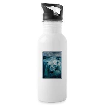 Polar Bear Eisbären Eisbär - Trinkflasche mit integriertem Trinkhalm - Weiß - Rechts