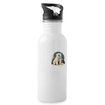 Polar Bear Eisbären Eisbär - Trinkflasche mit integriertem Trinkhalm - Weiß - Rechts