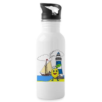 marin citron aigre marins marins marins - Gourde avec paille intégrée - blanc - Droite