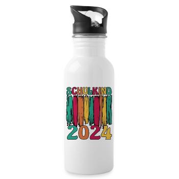 1. Klasse Schulkind Schulanfang Einschulung - Trinkflasche mit integriertem Trinkhalm - Weiß - Rechts