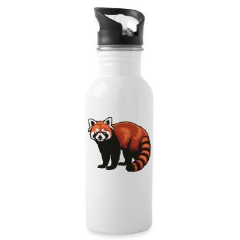 Red Panda Little Pandas Little Red Panda - Water bottle with straw - white - Right