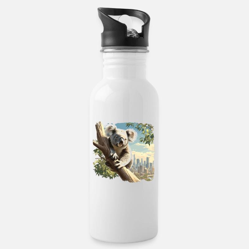 Koalas Koala - Gourde avec paille intégrée - blanc