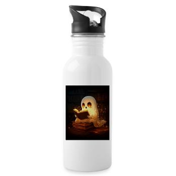 Cadeau d’Halloween Femmes Hommes Enfants Décoration - Gourde avec paille intégrée - blanc - Droite