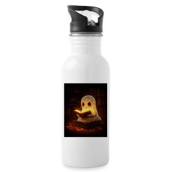 Cadeau d’Halloween Femmes Hommes Enfants Décoration - Gourde avec paille intégrée - blanc - Droite
