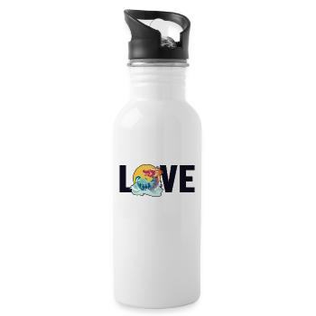 Love Drummer Team Paddler Lover Dragon Boat - Water bottle with straw - white - Right
