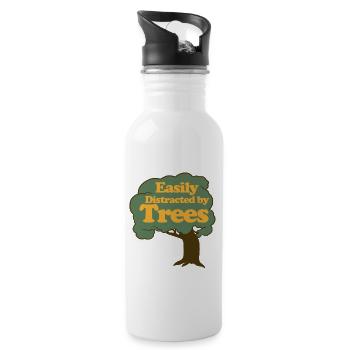 Easily Distracted by Trees - Water bottle with straw - white - Right