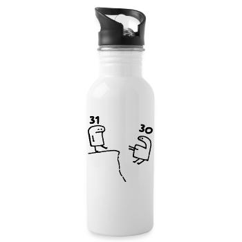 31 Jahre alt - 31. Geburtstag Geschenk Spaß 31 Jahre alt - Trinkflasche mit integriertem Trinkhalm - Weiß - Rechts