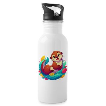 Otter - Trinkflasche mit integriertem Trinkhalm - Weiß - Rechts