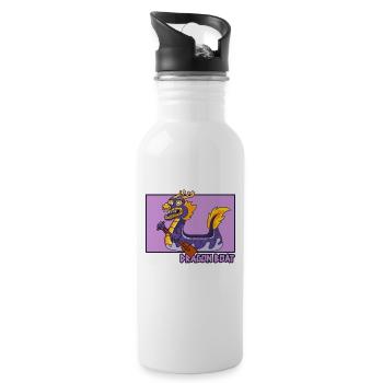 Dragon Boat Doodle Chinese Hanzi Drummer Team - Water bottle with straw - white - Right